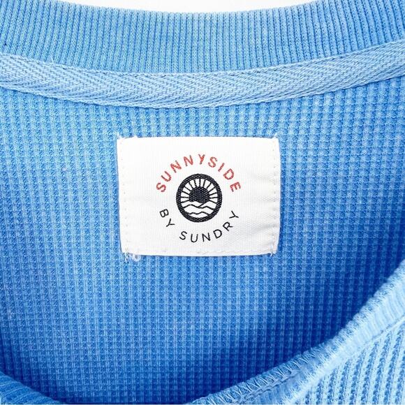 Sunnyside by Sundry Thermal Long Sleeve Top L Blue - Picture 6 of 7